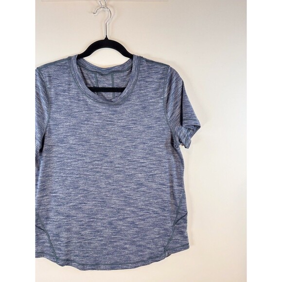 Lululemon Womens Top Gray Heather Long Distance Short Sleeve Athletic Tee Size 8 - Picture 6 of 9